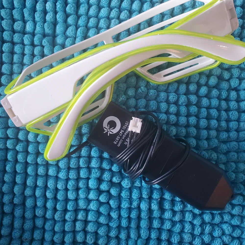 Shutter EL Wire Neon Rave Glasses Flashing LED Sunglasses